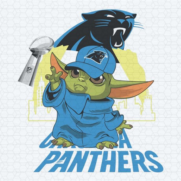 Love Carolina Panthers Baby Yoda SVG Cricut File