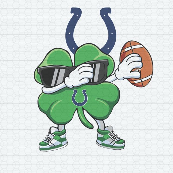 Dabbing Shamrock Football St Patricks Day Indianapolis Colts SVG