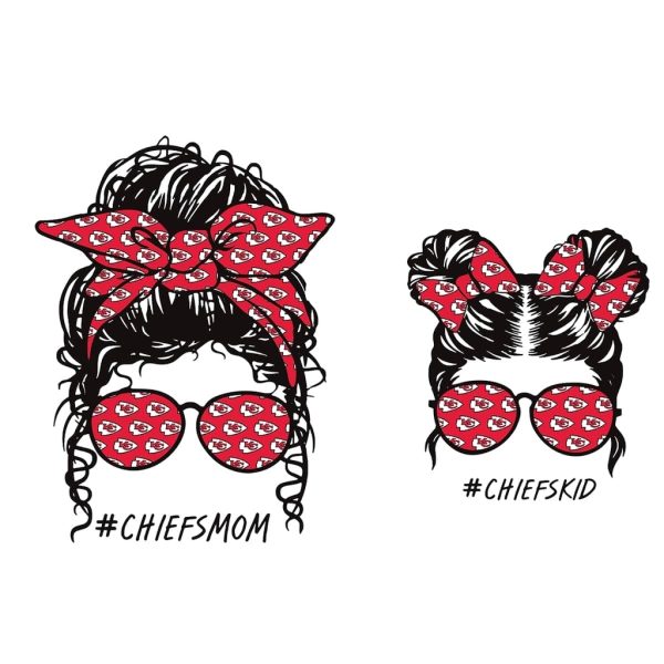 Chiefs Mom and Chiefs Kid SVG Files for Cricut and Sublimation